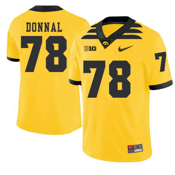 2019 Men #78 Andrew Donnal Iowa Hawkeyes College Football Alternate Jerseys Sale-Gold